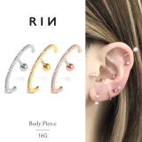 軟骨ピアス イヤーカフ風ジュエルジルコニアハーフフープ ボディピアス | ボディピアス専門店凛RIN | 詳細画像1 