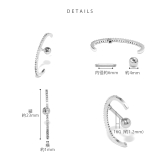 軟骨ピアス イヤーカフ風ジュエルジルコニアハーフフープ ボディピアス | ボディピアス専門店凛RIN | 詳細画像9 