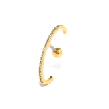 ゴールド | 軟骨ピアス イヤーカフ風ジュエルジルコニアハーフフープ ボディピアス | ボディピアス専門店凛RIN