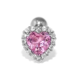 ライトピンク・Lサイズ | 軟骨ピアス かわいい ハートジュエルキュービックジルコニアキラキラ | ボディピアス専門店凛RIN