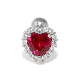 ピンク・Lサイズ | 軟骨ピアス かわいい ハートジュエルキュービックジルコニアキラキラ | ボディピアス専門店凛RIN