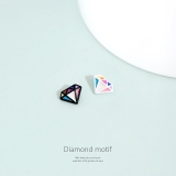 キャッチ ポップダイヤモンドシェイプカラフルホワイトブラック ボディピアス | ボディピアス専門店凛RIN | 詳細画像2 
