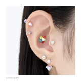 キャッチ ポップダイヤモンドシェイプカラフルホワイトブラック ボディピアス | ボディピアス専門店凛RIN | 詳細画像4 