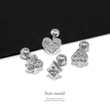 軟骨ピアス トランプジュエルハートスペードダイヤクローバージルコニア ボディピアス | ボディピアス専門店凛RIN | 詳細画像2