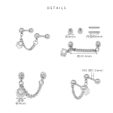 軟骨ピアス ジュエルinキューブチェーンWバーベル ボディピアス | ボディピアス専門店凛RIN | 詳細画像7