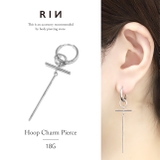 ステンレスピアス クロスチャーム十字架十字 リングピアス | ボディピアス専門店凛RIN | 詳細画像1