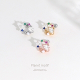 軟骨ピアス 宇宙星スターコスモキュービックジルコニアキラキラ個性的 ボディピアス | ボディピアス専門店凛RIN | 詳細画像2 