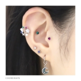 軟骨ピアス 宇宙星スターコスモキュービックジルコニアキラキラ個性的 ボディピアス | ボディピアス専門店凛RIN | 詳細画像5 