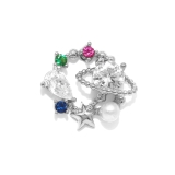 シルバー | 軟骨ピアス 宇宙星スターコスモキュービックジルコニアキラキラ個性的 ボディピアス | ボディピアス専門店凛RIN