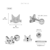 軟骨ピアス ネコサカナ猫魚かわいいねこ魚の骨シルエット ボディピアス | ボディピアス専門店凛RIN | 詳細画像12 