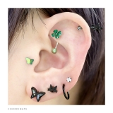 軟骨ピアス ネコサカナ猫魚かわいいねこ魚の骨シルエット ボディピアス | ボディピアス専門店凛RIN | 詳細画像4 