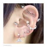 軟骨ピアス ネコサカナ猫魚かわいいねこ魚の骨シルエット ボディピアス | ボディピアス専門店凛RIN | 詳細画像6 