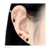 軟骨ピアス ネコサカナ猫魚かわいいねこ魚の骨シルエット ボディピアス | ボディピアス専門店凛RIN | 詳細画像7 