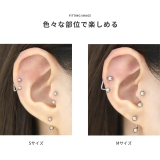 軟骨ピアス シンプルスクエアsurface シルバーサーフェイスバーベル | ボディピアス専門店凛RIN | 詳細画像7 