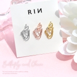 軟骨ピアス バタフライ蝶ジュエルチェーン ストレートバーベル | ボディピアス専門店凛RIN | 詳細画像2 