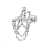 軟骨ピアス バタフライ蝶ジュエルチェーン ストレートバーベル | ボディピアス専門店凛RIN | 詳細画像8 