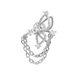 シルバー | 軟骨ピアス バタフライ蝶ジュエルチェーン ストレートバーベル | ボディピアス専門店凛RIN