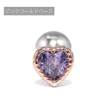 ピンクゴールド・パープル | ボディピアス ハートジュエル キュービックジルコニア | ボディピアス専門店凛RIN