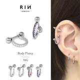 軟骨ピアス ジュエルスタイリッシュ 上品キュービックジルコニア | ボディピアス専門店凛RIN | 詳細画像1