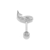 シルバー | 軟骨ピアス クジラホエールかわいい 個性的夏ストレートバーベル | ボディピアス専門店凛RIN