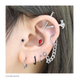 軟骨ピアス コイル巻きシルバーステンレスクールスタイリッシュ ボディピアス | ボディピアス専門店凛RIN | 詳細画像6 