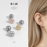 軟骨ピアス ジュエル雪の結晶雪小さめプチミニキュービックジルコニア ボディピアス | ボディピアス専門店凛RIN | 詳細画像1