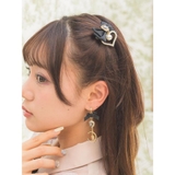 ブラック | ハートパールチャーム付きリボンクリップSET | ROJITA