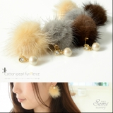 コットンパール ふわふわ ファーピアス | SEMSアクセサリー | 詳細画像1