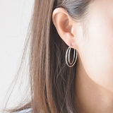 シルバー | 18Kコーティング ニッケルフリー ダブルリング | SEMSアクセサリー