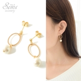 コットンパール サークル ピアス | SEMSアクセサリー | 詳細画像1 