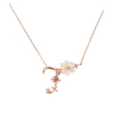 K18 SPG(PG) | K18 SPG フラワーレターズイニシャルネックレス 小 (T) | Samantha Tiara