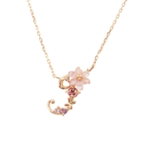 K18 SPG(PG) | K18 SPG フラワーレターズイニシャルネックレス 小 (J) | Samantha Tiara