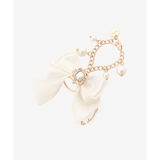 ホワイト | 《推し事》金具付きビジューリボンチャーム | & chouette