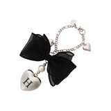 シルバー | イニシャルハートリボンチャーム H | & chouette