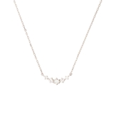 SILVER rhodiumメッキ | 5ストーンシンプルネックレス | Samantha Tiara