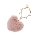 ピンクベージュ | ハートファーバッグチャーム | Samantha Thavasa