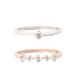 SILVER 多色メッキ | ストレート 2本セットリング | Samantha Tiara