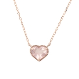 K10 PG ローズクォーツハートネックレス(小) | Samantha Tiara | 詳細画像1