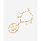 ゴールド | オーバルフラワーイニシャルバッグチャーム(L) | & chouette