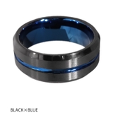 ブラック×ブルー | タングステン シンプル ライン リング SBG | SBG