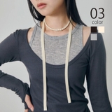 【GOLDY】ベロア タイ パール ネックレス 3251009 | SETUP7【WOMEN】 | 詳細画像1 