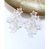 ホワイト | 春新作 スター刺繍ピアス ma | ShopNikoNiko