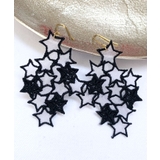 ブラック | 春新作 スター刺繍ピアス ma | ShopNikoNiko