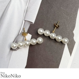 春新作 5連パール バランスピアス | ShopNikoNiko | 詳細画像1