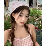 ピンク | 冬新作 ギンガムチェックリル カチューシャ型 | ShopNikoNiko