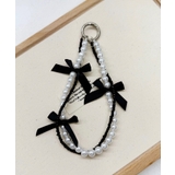 ブラック | 冬新作 リボン フェイクパール | ShopNikoNiko