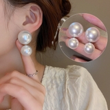 ホワイト | ピアス 2連 パール | shoppinggo