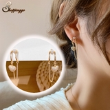 パール ピアス ハート レディース 揺れる アクセサリー かわいい キラキラ | shoppinggo | 詳細画像1 