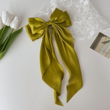 黄緑色 | リボンバレッタ 大きい リボンヘアアクセサリー | shoppinggo