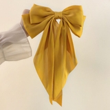 イエロー | リボンバレッタ 大きい リボンヘアアクセサリー | shoppinggo